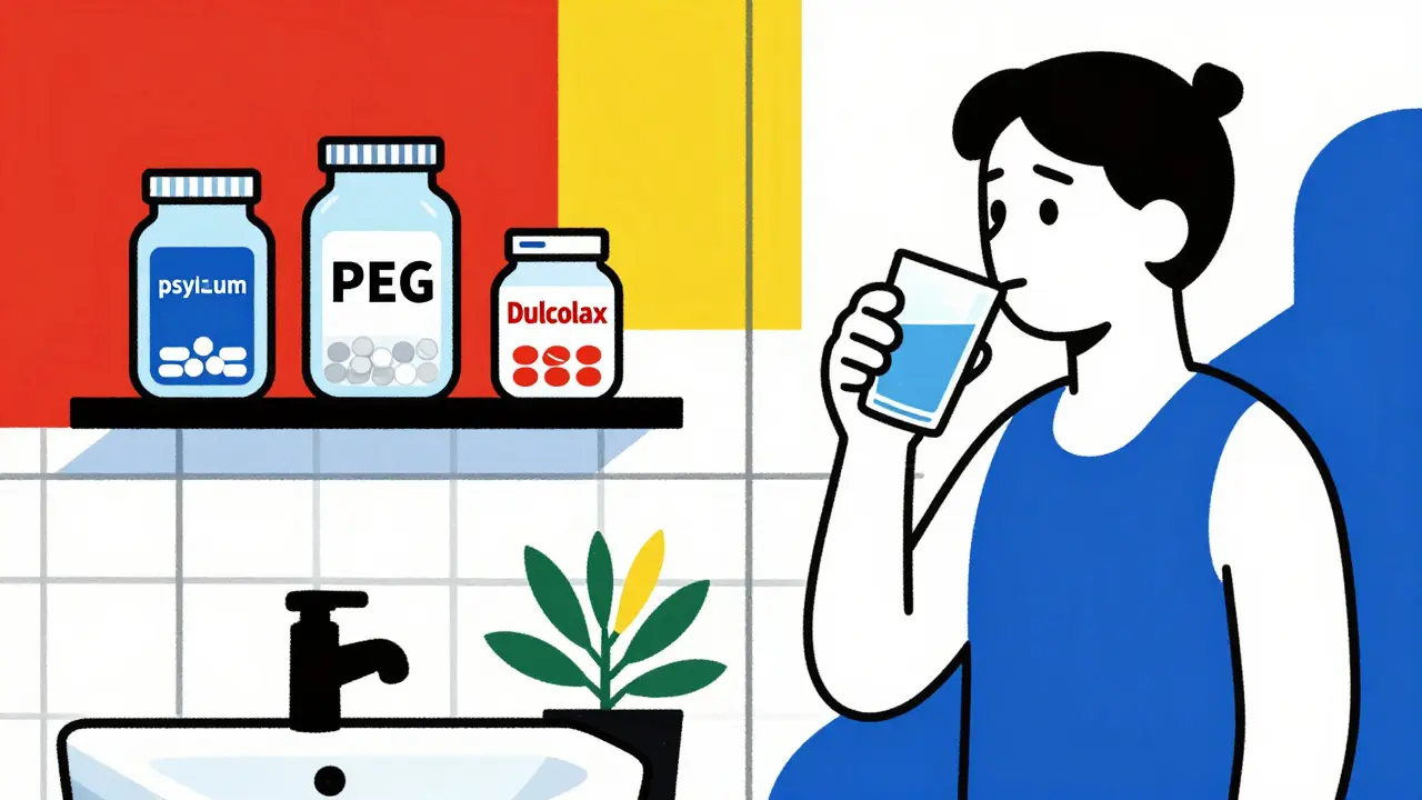 Remèdes OTC contre la constipation : fibres, ramollissants et laxatifs