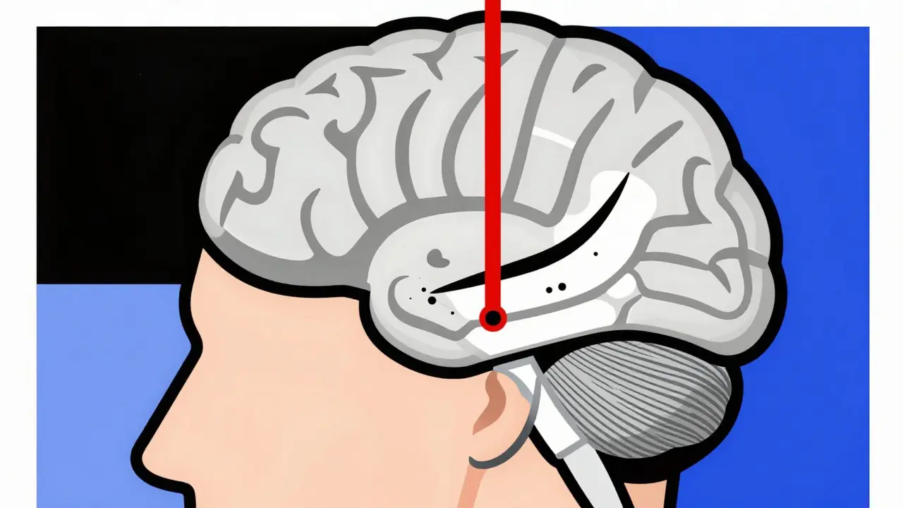 Comparaison d’un cerveau sain et d’un cerveau avec lésions, en style géométrique abstrait.