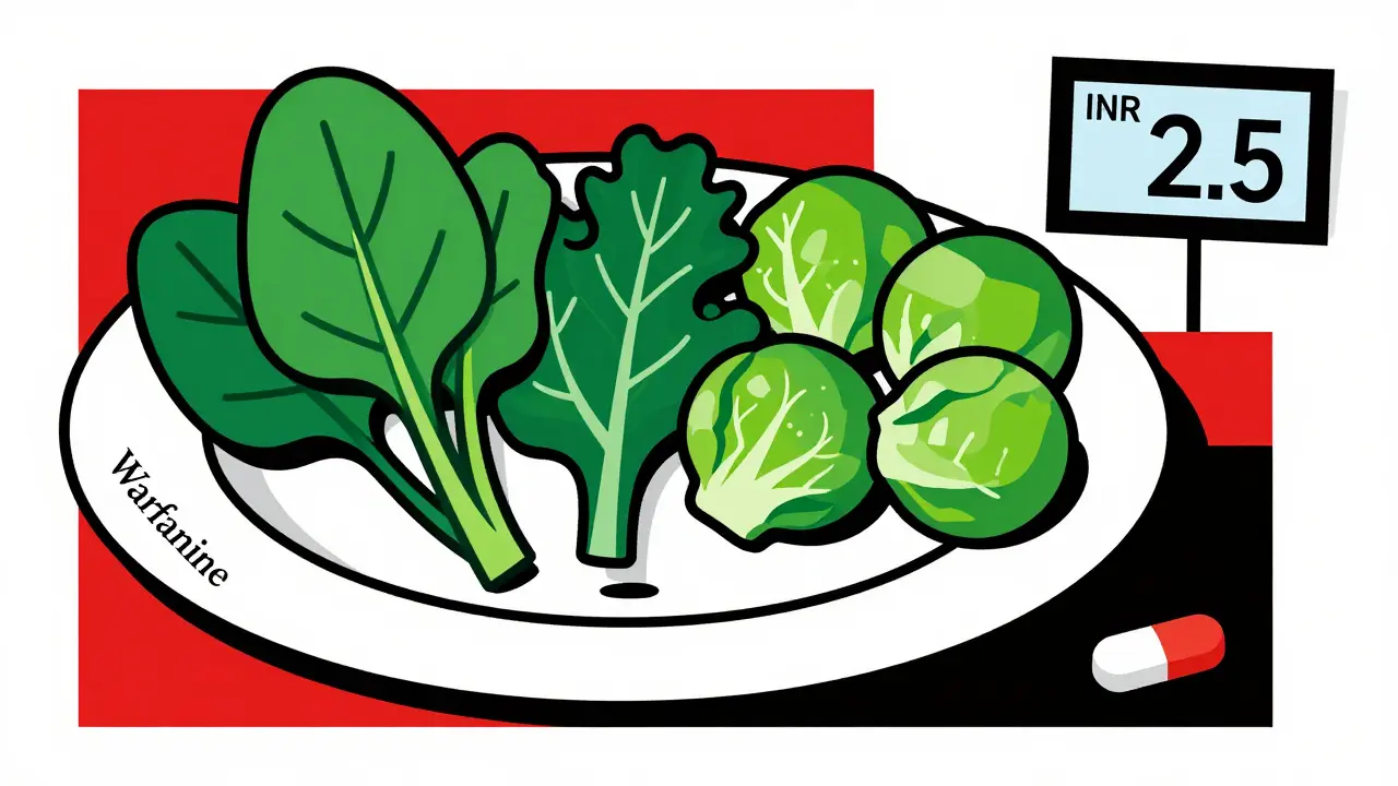 Légumes feuillus verts et warfarine : La constance avant l'éviction