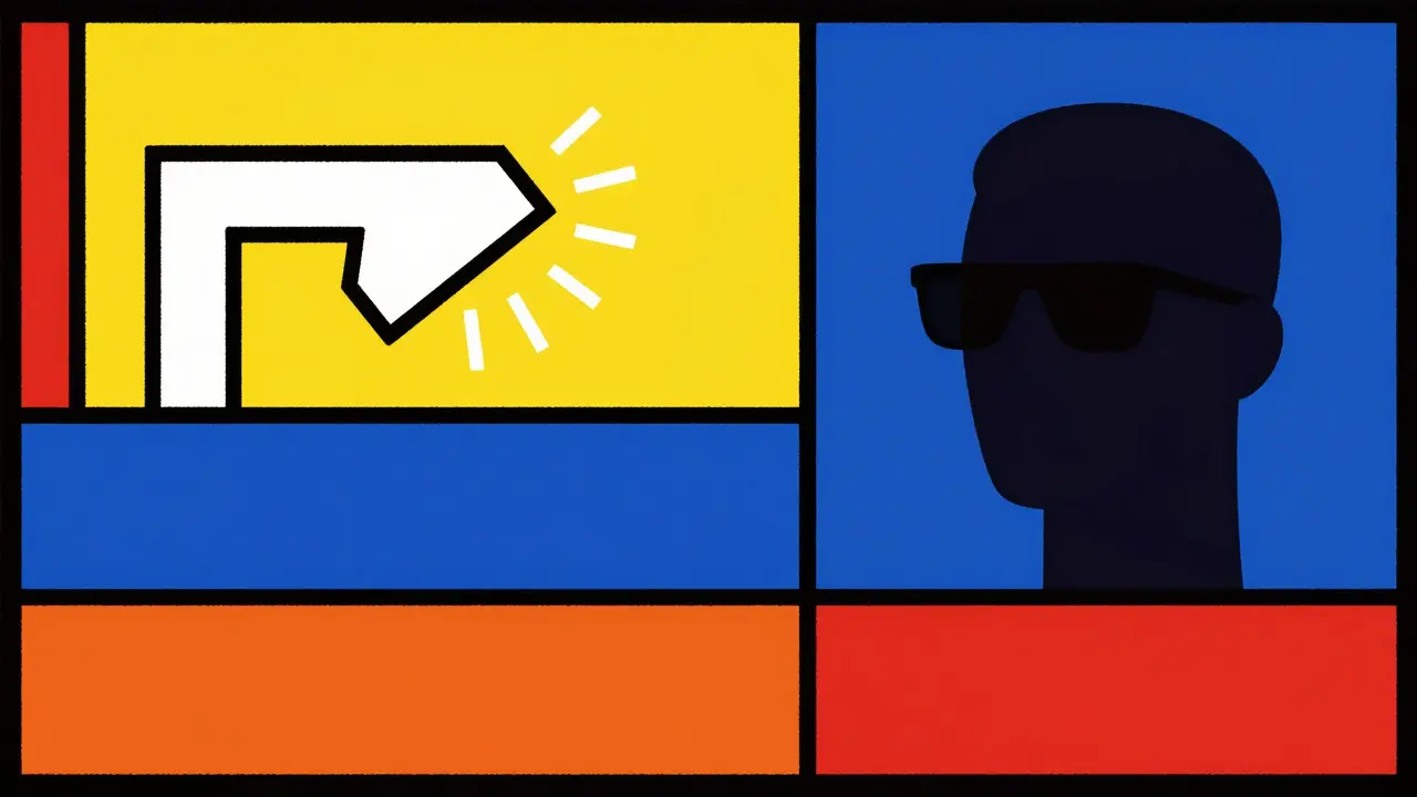 Composition abstraite De Stijl représentant la luminothérapie et le port de lunettes de soleil.
