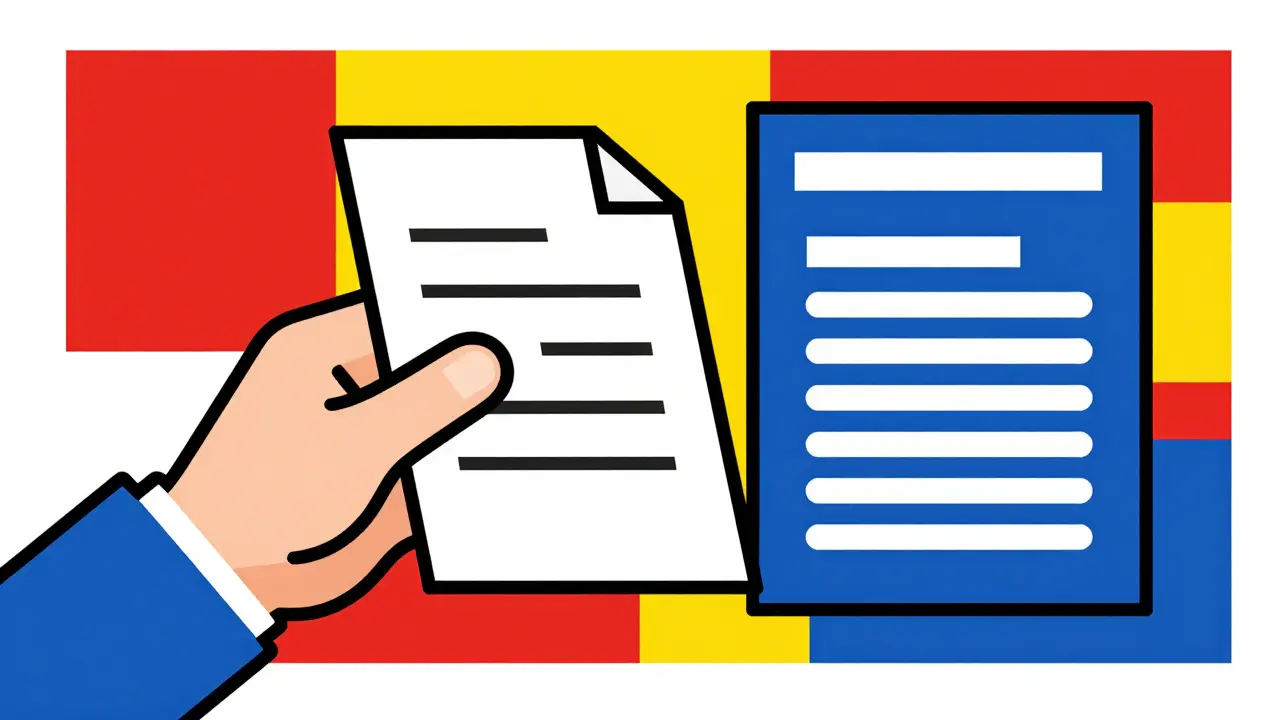 Représentation abstraite De Stijl d'une prescription médicale et d'une pharmacie en ligne sécurisée.