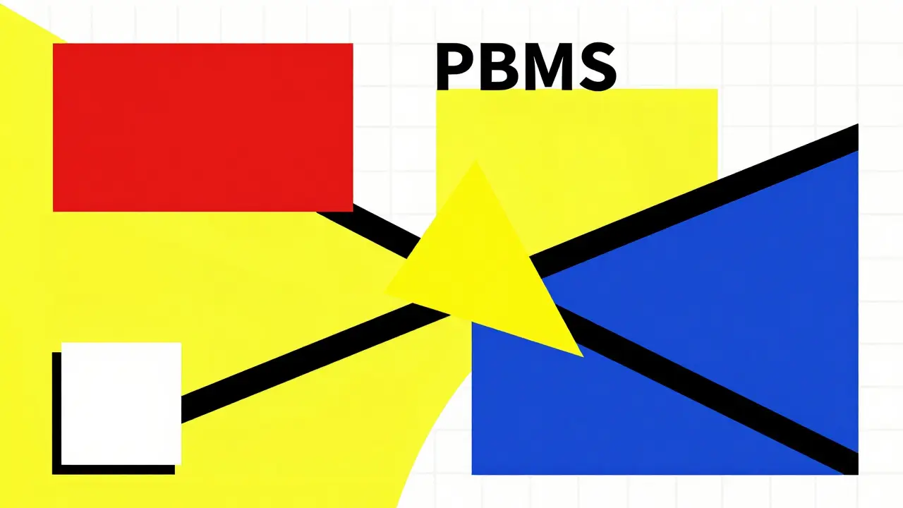 Schéma abstrait illustrant le spread pricing et le profit des intermédiaires PBM.