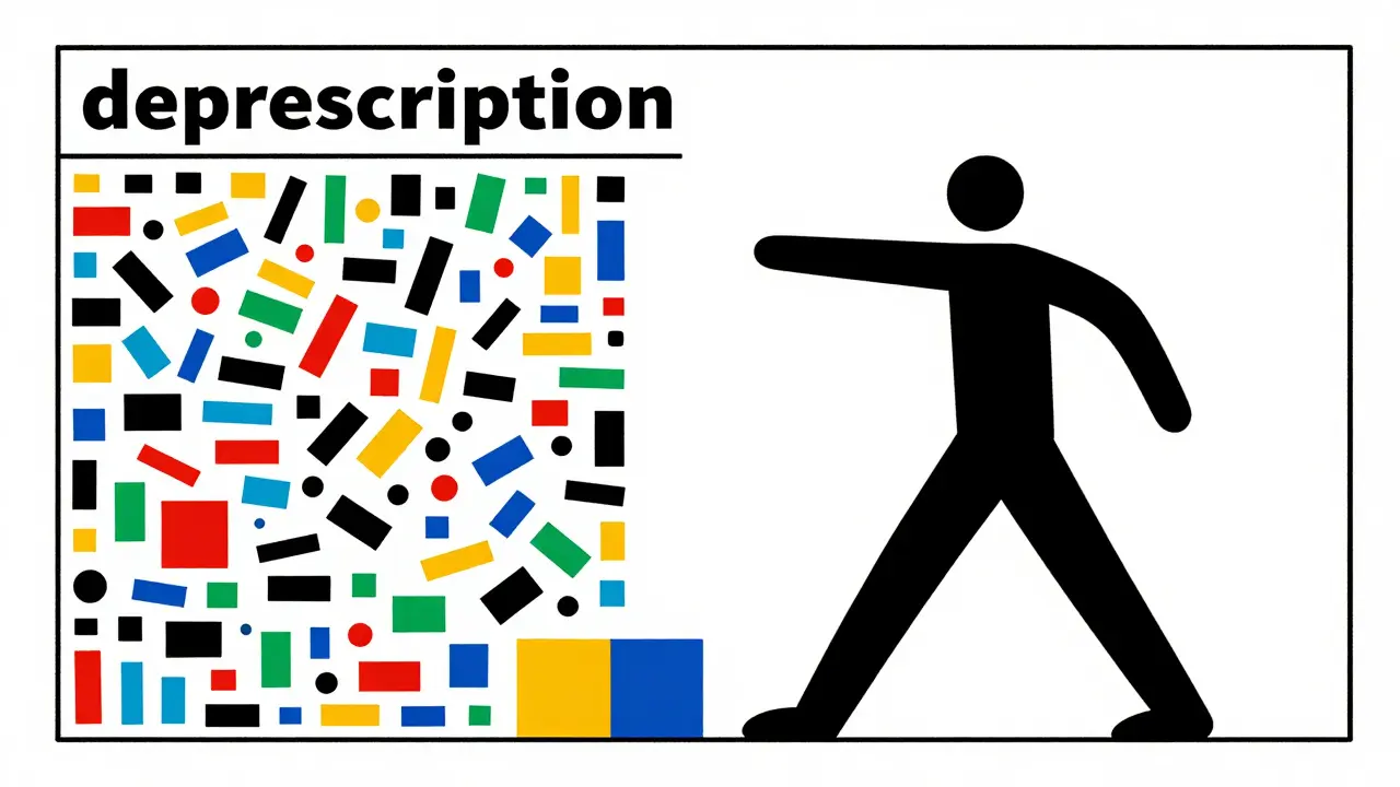 Transition abstraite vers une vie plus légère après une réduction des médicaments.
