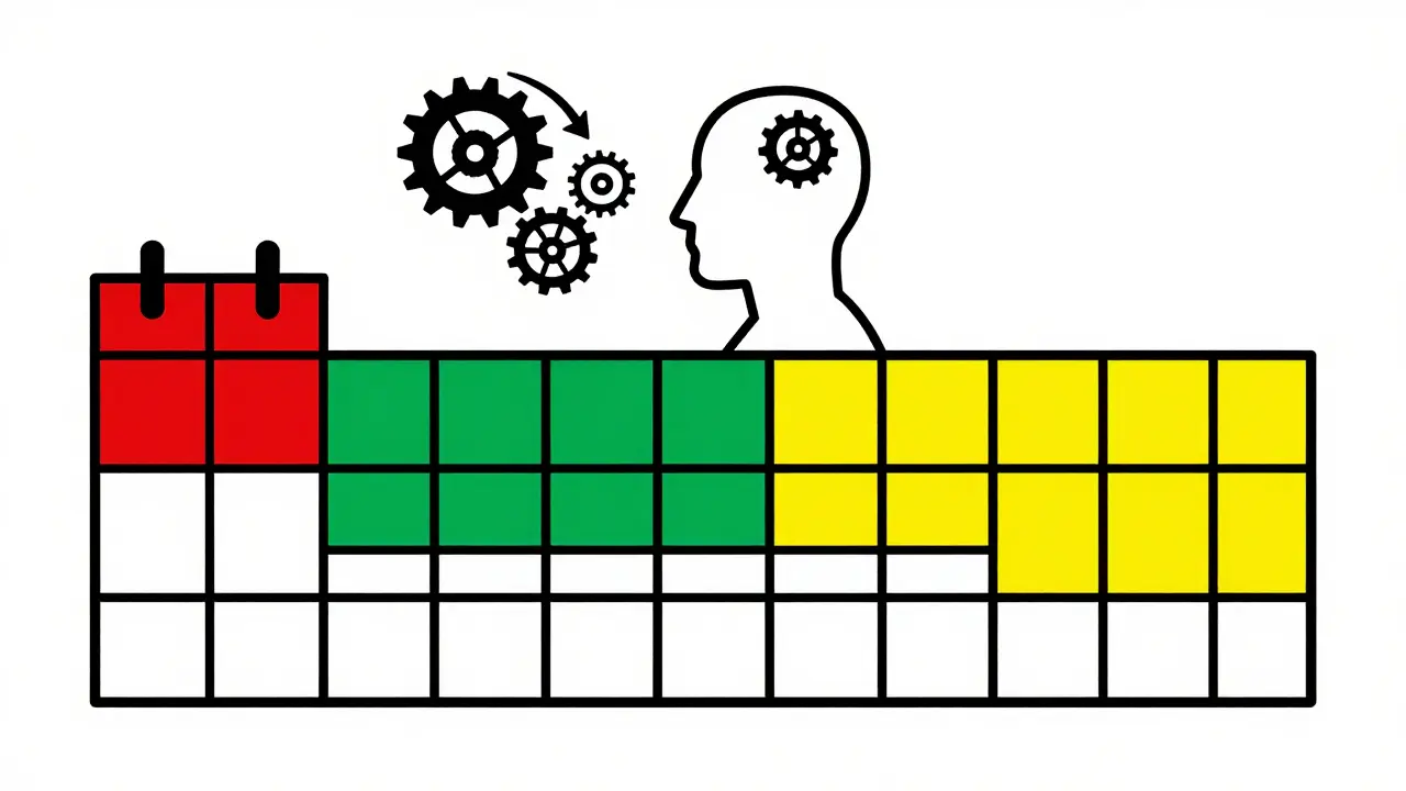 Calendrier géométrique De Stijl pour la gestion des effets secondaires