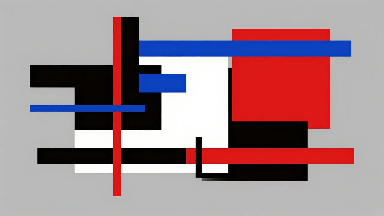 Abstraction De Stijl contrastant l'ordre légal avec le chaos des arnaques