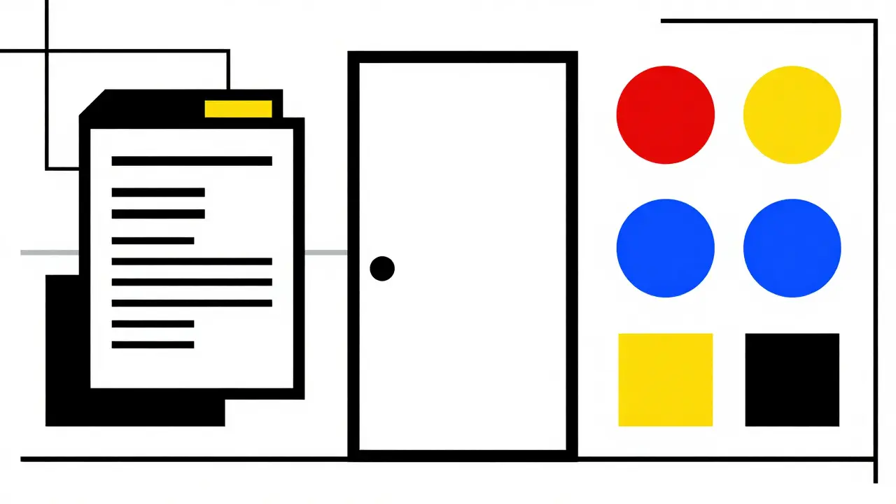 Illustration abstraite De Stijl sur la sécurité des achats en ligne
