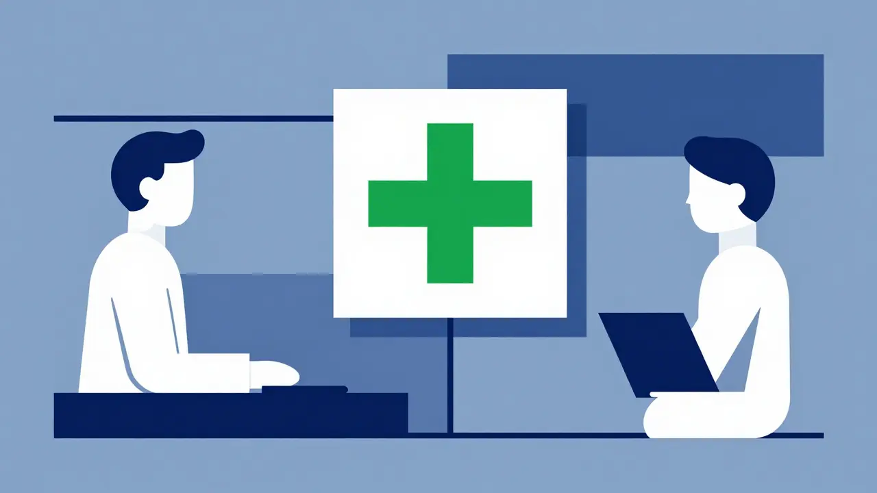 Illustration De Stijl de la télémédecine légale et d'une pharmacie certifiée