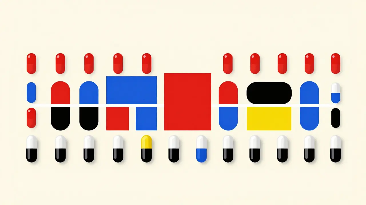 Motif répétitif De Stijl symbolisant la gestion du traitement