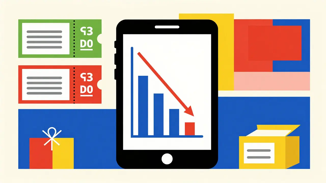 Smartphone stylisé montrant des graphiques d'économies