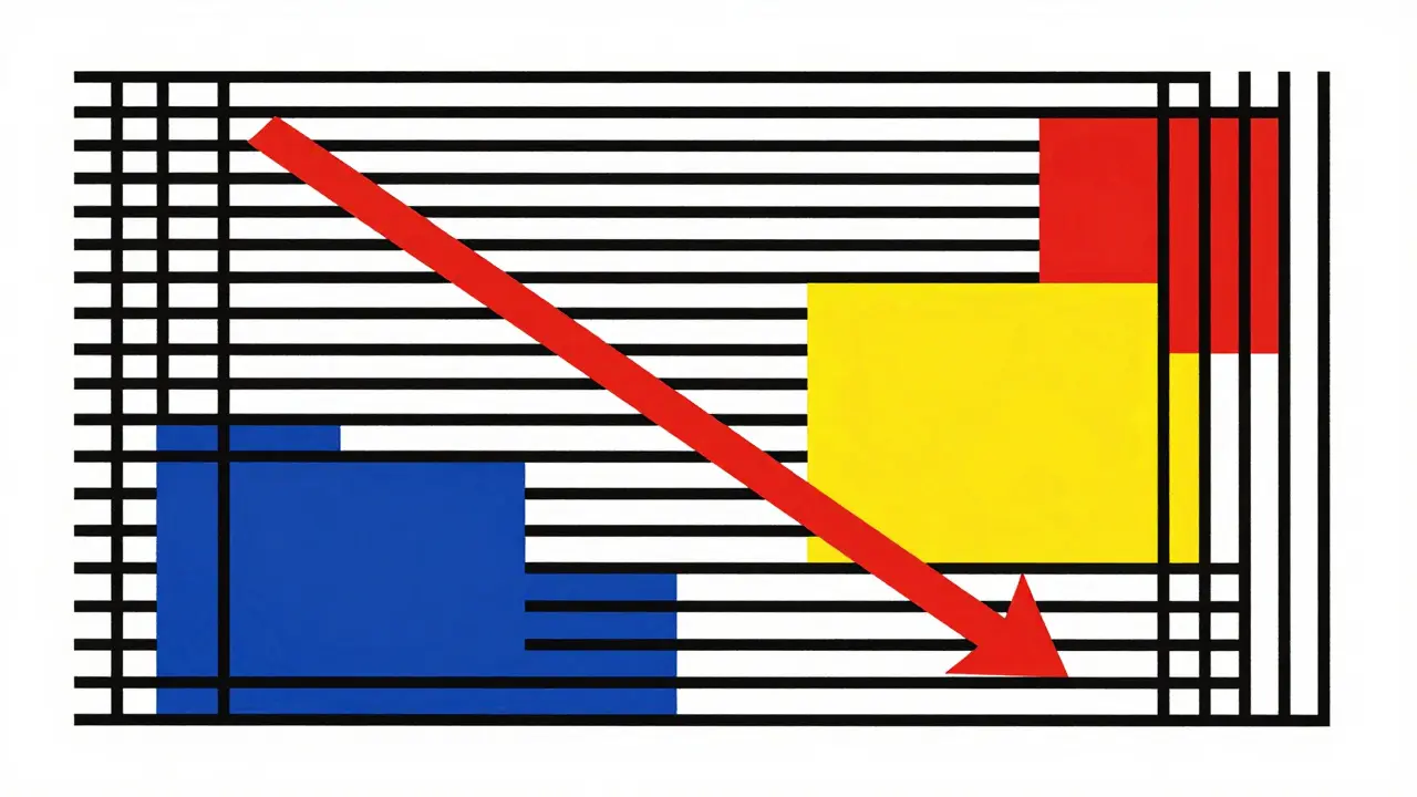 Composition De Stijl illustrant l'optimisation des coûts sur le long terme