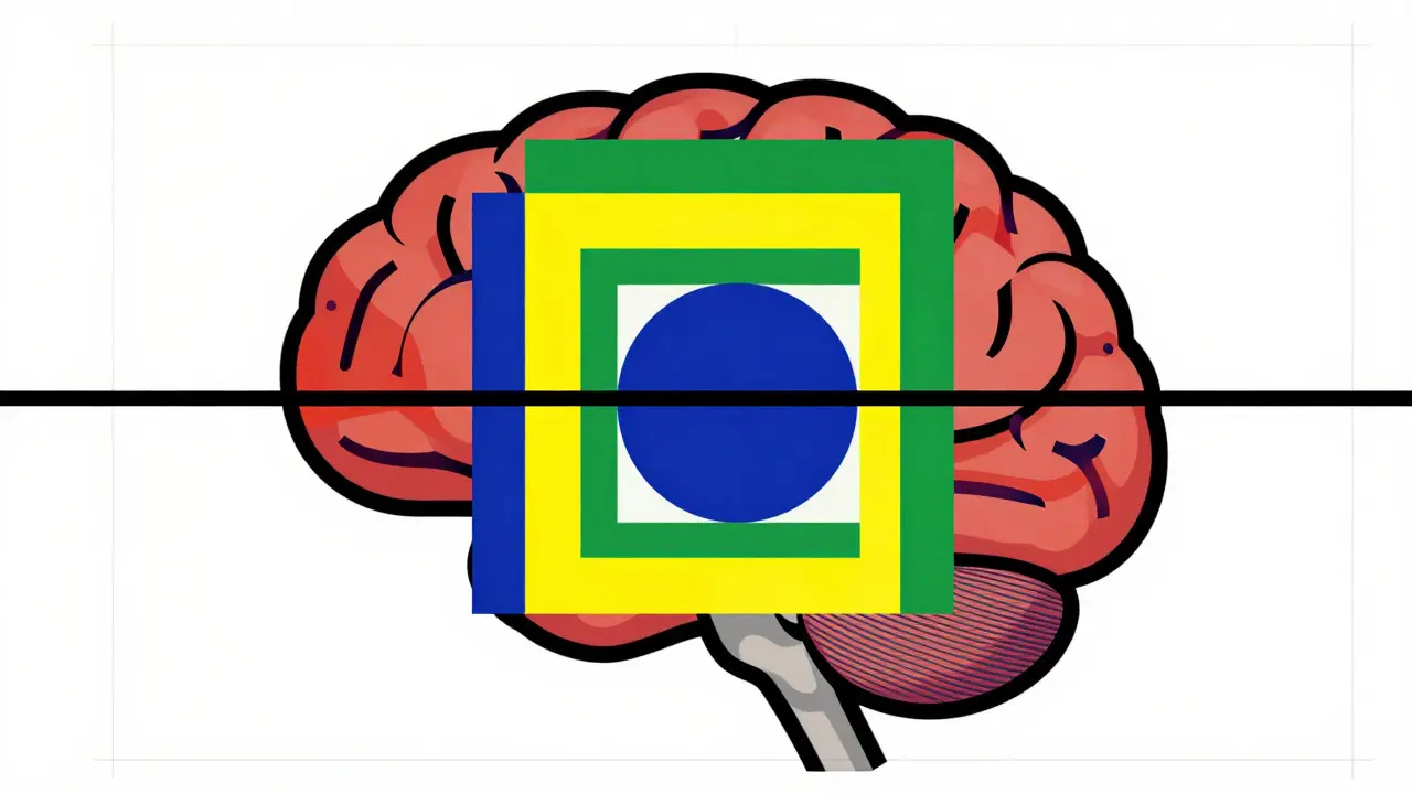 Concept abstrait De Stijl de la stimulation cérébrale profonde