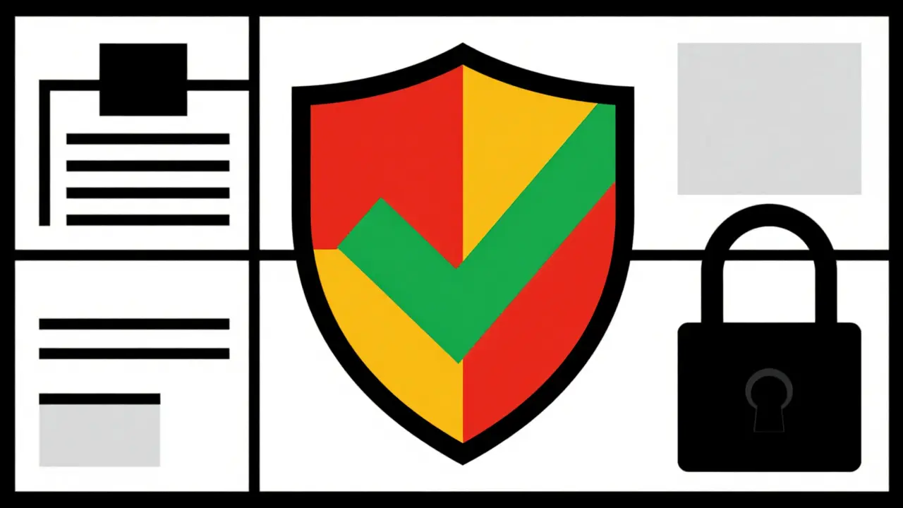 Symboles géométriques De Stijl évoquant la sécurité et l'ordonnance valide